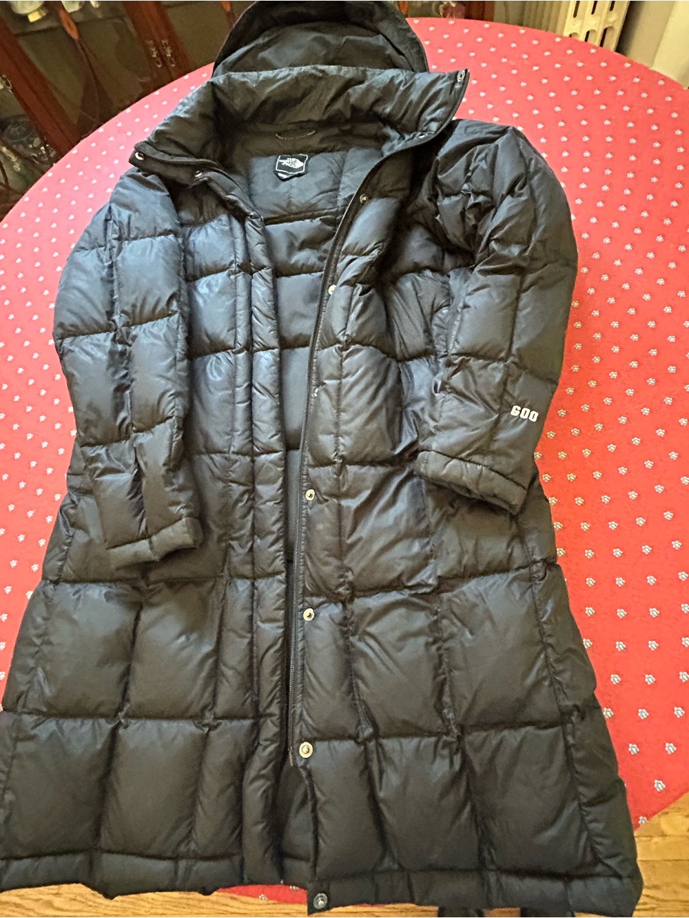 The North Face Women's Black Long Hooded Puffer Coat size large